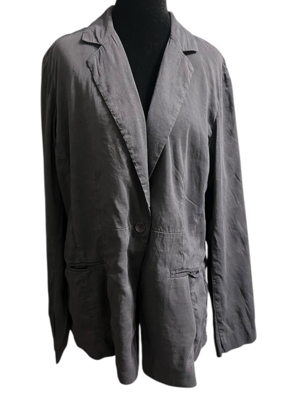 Eileen Fisher Lightweight Charcoal Gray Blazer Size 10